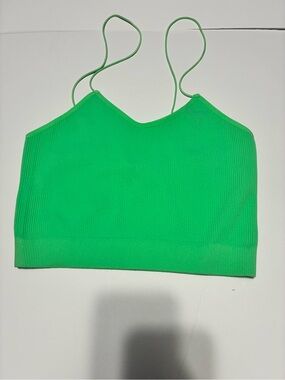 Zenana Ribbed Cropped Cami Top Green L/XL NWOT